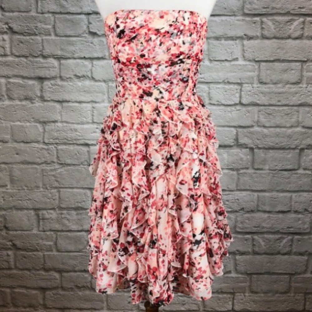 White House Black Market Floral Ruffle Dress